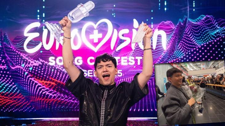2025 Eurovision şampiyonu Johannes Pietsch Viyana'da kahraman gibi karşılandı
