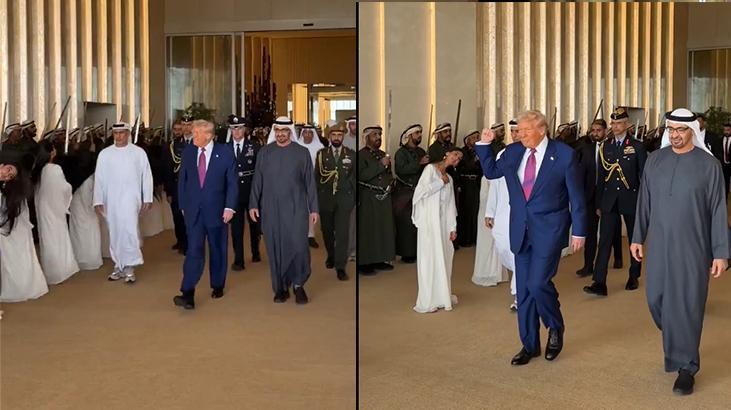 ABD Başkanı Trump'a BAE'de sıra dışı karşılama!