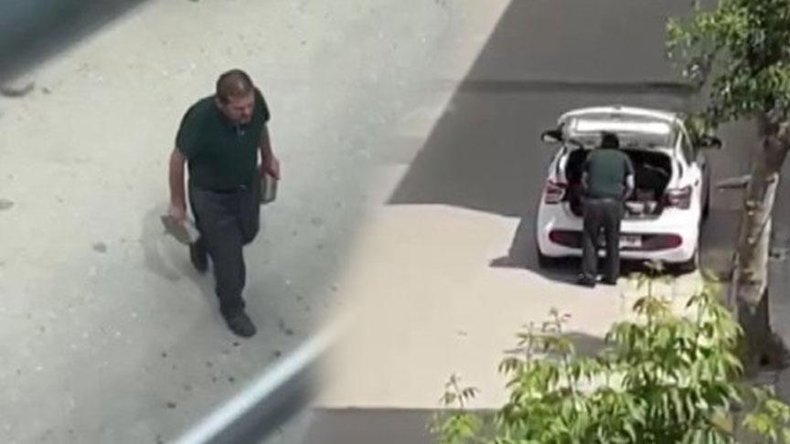Akılalmaz olay! Kaldırım taşlarını söktü, görüntüleri yayılınca geri getirdi