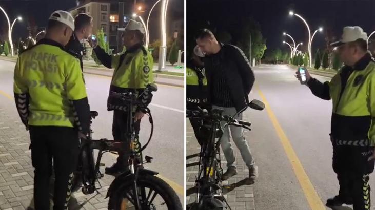 Alkollü bisiklet sürücüsüne ceza kesildi! Polis: Alkollü şekilde eşek bile kullanamazsın