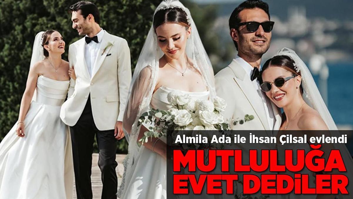 Almila Ada ve İhsan Çilsal evlendi! Sade gelinliği dikkat çekti