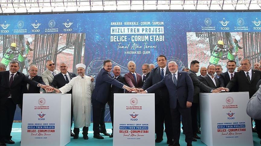 Ankara-Kırıkkale-Çorum-Samsun Hızlı Demiryolu Projesi'nde Delice-Çorum etabının temeli atıldı