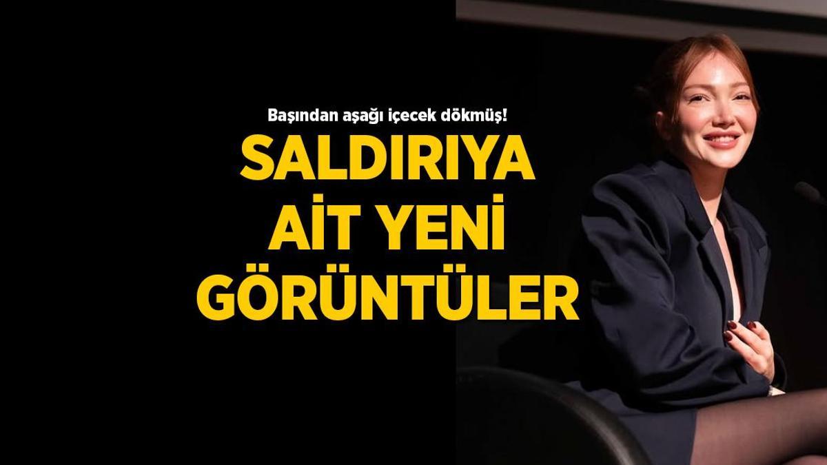 Danla Bilic'e saldırı anına ait yeni görüntüler! Başından aşağı içecek dökmüş