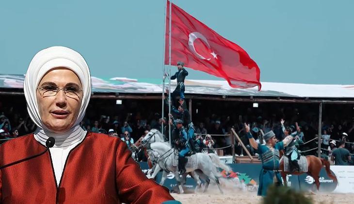 Emine Erdoğan'dan 'Karabağ Atları'nın gösterisiyle ilgili paylaşım