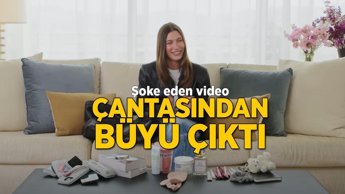 Herkes şaşkına döndü! Hailey Bieber'ın çantasından 'büyü' çıktı