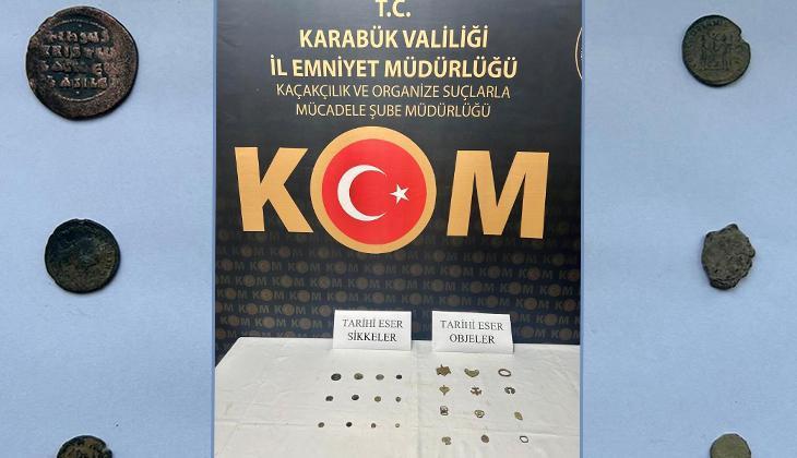Karabük'te tarihi eser operasyonunda 12 sikke ve 14 tarihi eser ele geçirildi
