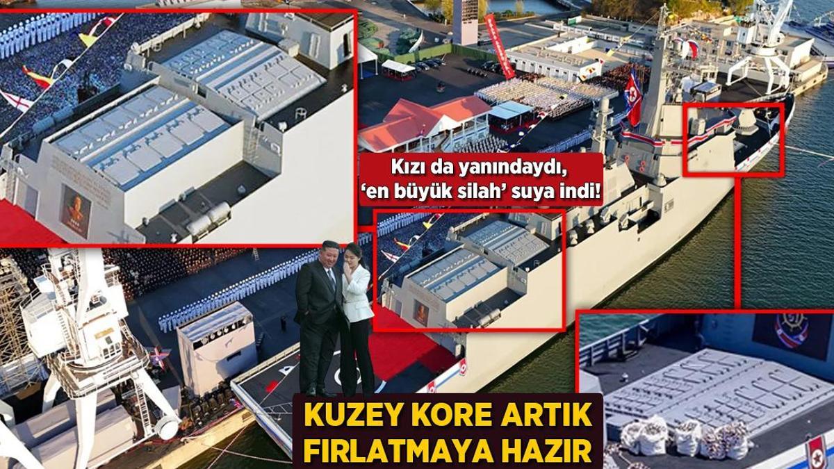 Kuzey Kore artık fırlatmaya hazır! Kızı da yanındaydı, 'en büyük silah' suya indi