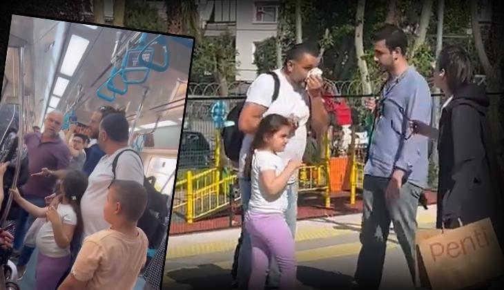 Marmaray'da korkunç olay! İki çocuğunun yanında darp edildi
