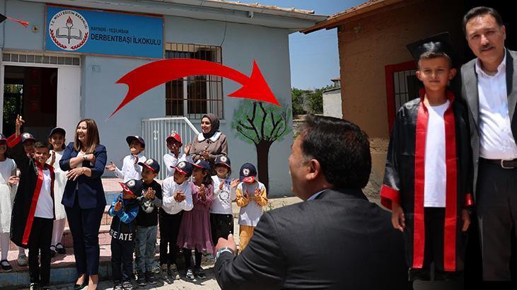 Okulun tek mezunu Bulut oldu! Kep atma töreninde sürpriz isim