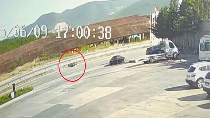 Samsun'da feci motor kazası! Sürüklendiği anlar kamerada