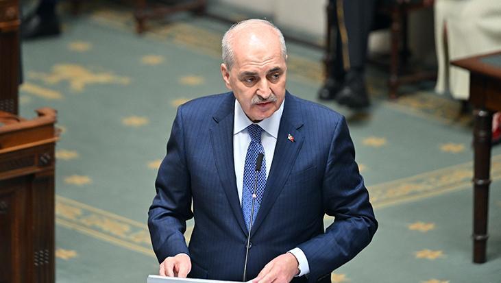 TBMM Başkanı Kurtulmuş: Müttefiklerin cılız tepkileri Batı'nın çifte standartla hareket ettiği algısını güçlendirmektedir