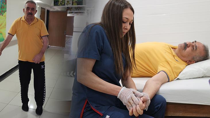 'Yatakta oturmak bile bana yeter' diyordu! Felçli hasta sedyeyle geldi, yürüyerek çıktı